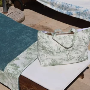 telo toile verde con tote bag verde