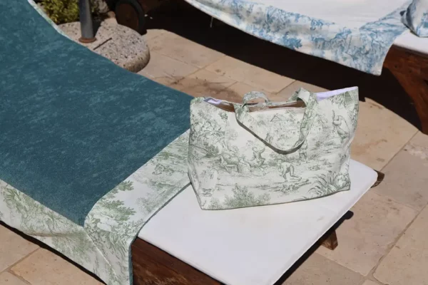 telo toile verde con tote bag verde